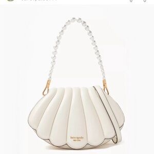 ♠️kate spade What The Shell 3D Shell Seashell Pearl Convertible Crossbody, Cream